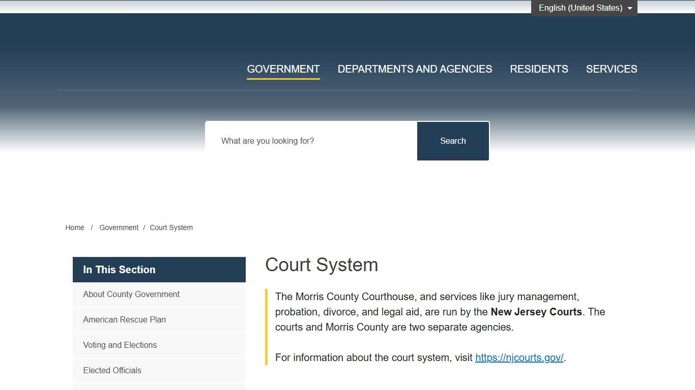 Court System – Morris County, NJ